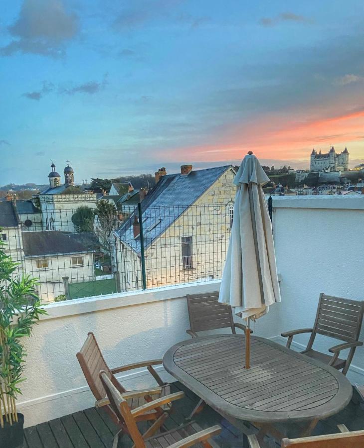 La Terrasse Saumuroise - Vue Chateau & Loire Esterno foto