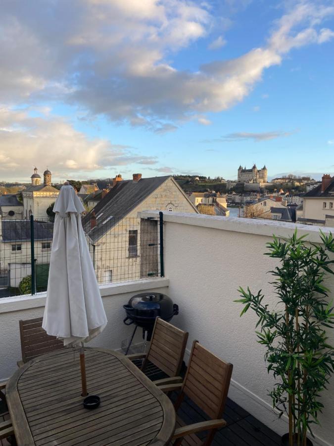 La Terrasse Saumuroise - Vue Chateau & Loire Esterno foto